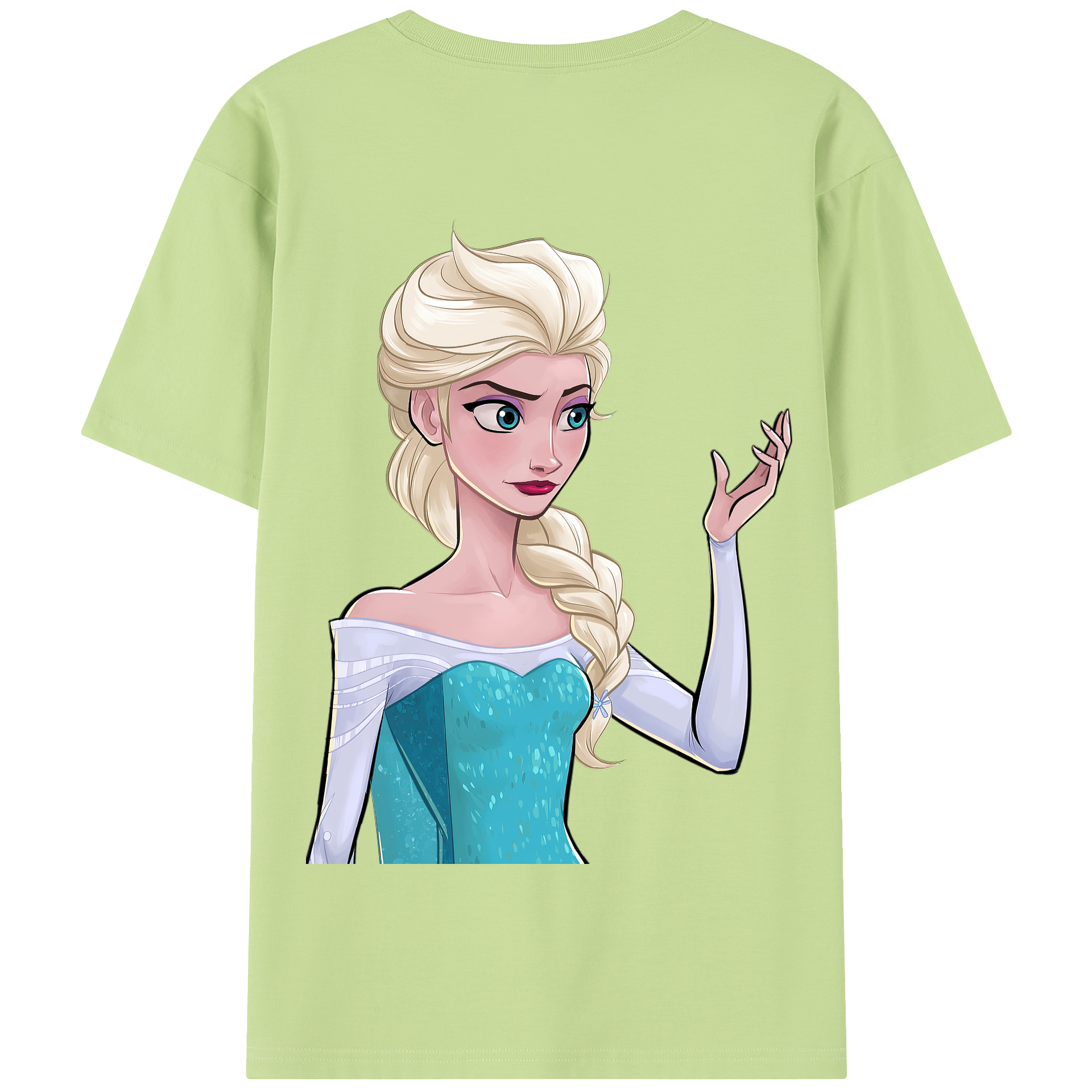 （画像用） アナと雪の女王 アンナ エルサ Frozen Anna Elsa 綿100％半袖Tシャツ（背面プリント）